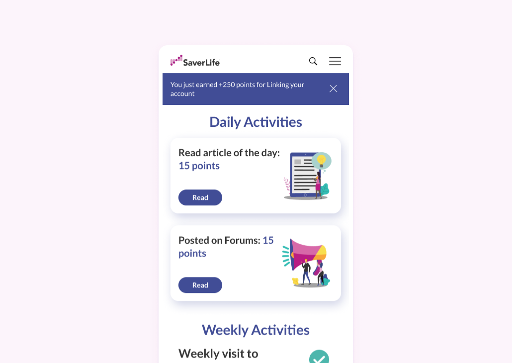 SaverLife screen