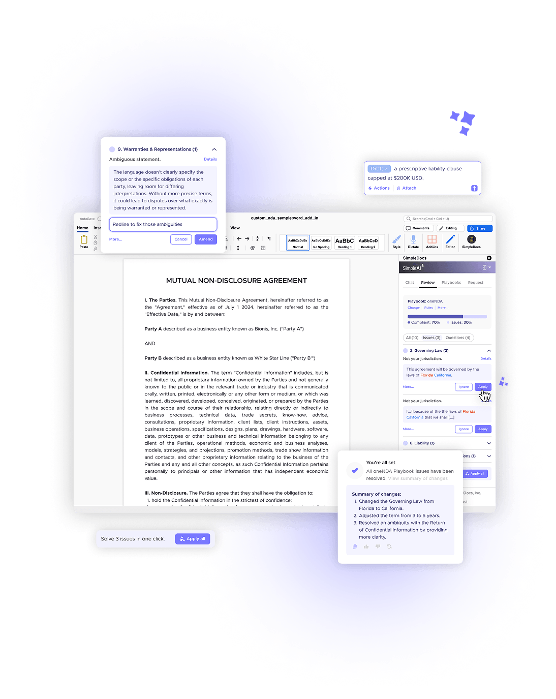 Simple AI legal document analysis